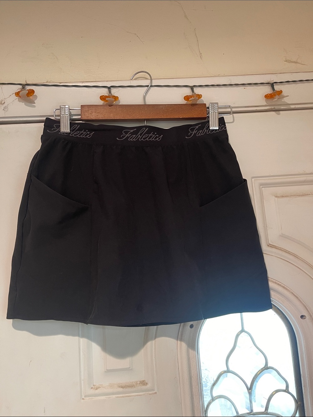 Fabletics Black Mini Skirt with Front Pockets